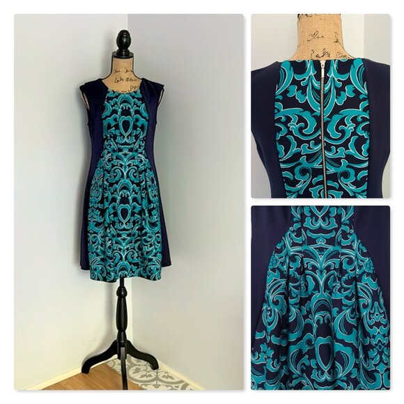 Roz & Ali Petite Scuba Knit Dress with Pockets Sz 10P - Picture 1 of 6